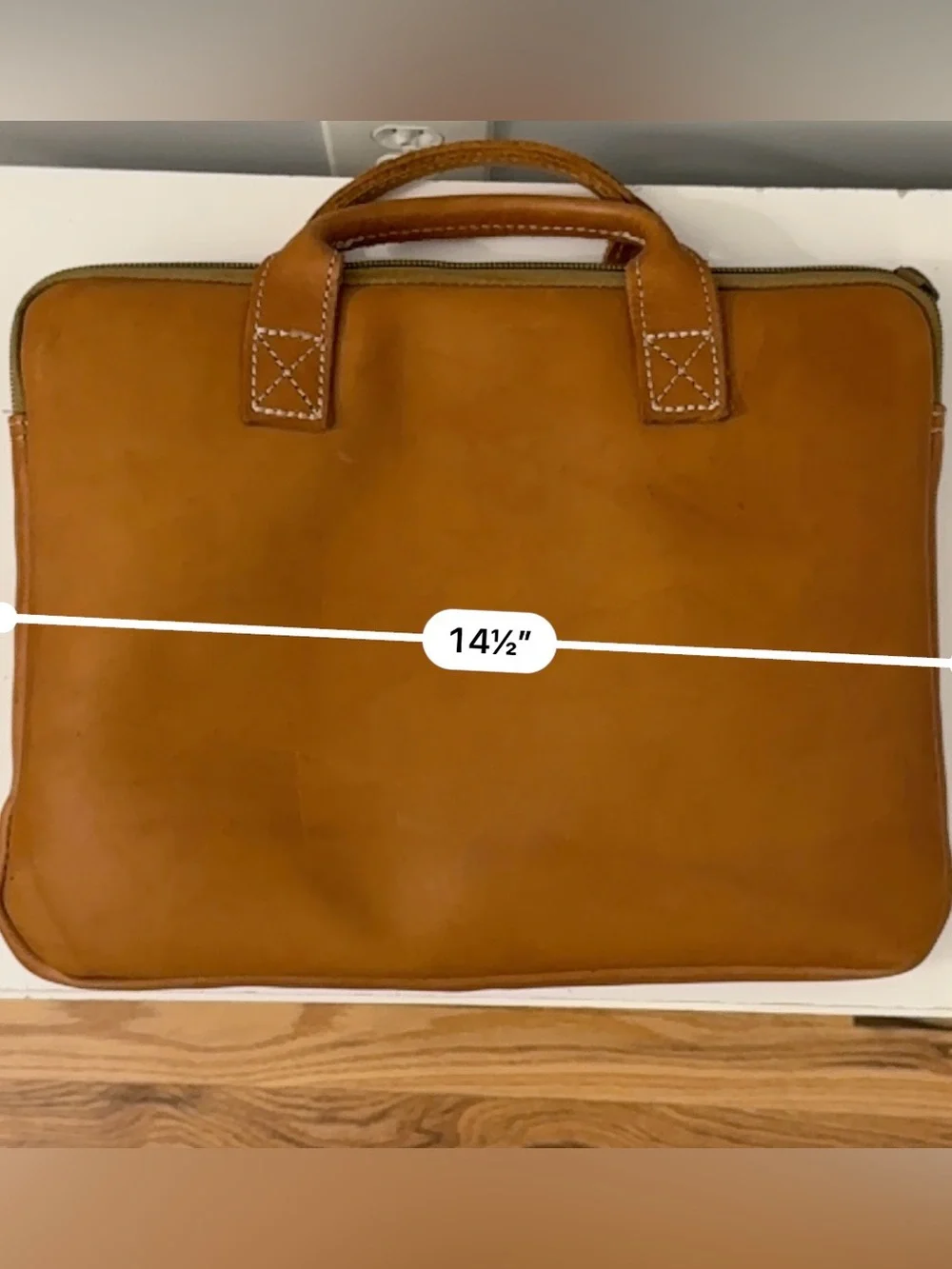 Vintage Tahoe Classics Brown Bag Company Cognac Leather Padded Laptop Bag